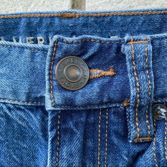 American Eagle 90s Boyfriend Distressed Ripped Destroyed Jeans Blue 00 Short - Picture 5 of 16